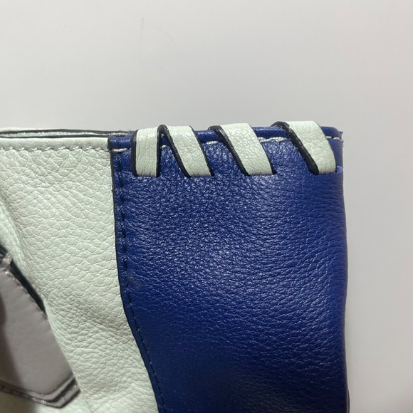 orYANY Braided Genuine Leather Tote Shopper Shoulder Handbag Grey Blue - Picture 11 of 16